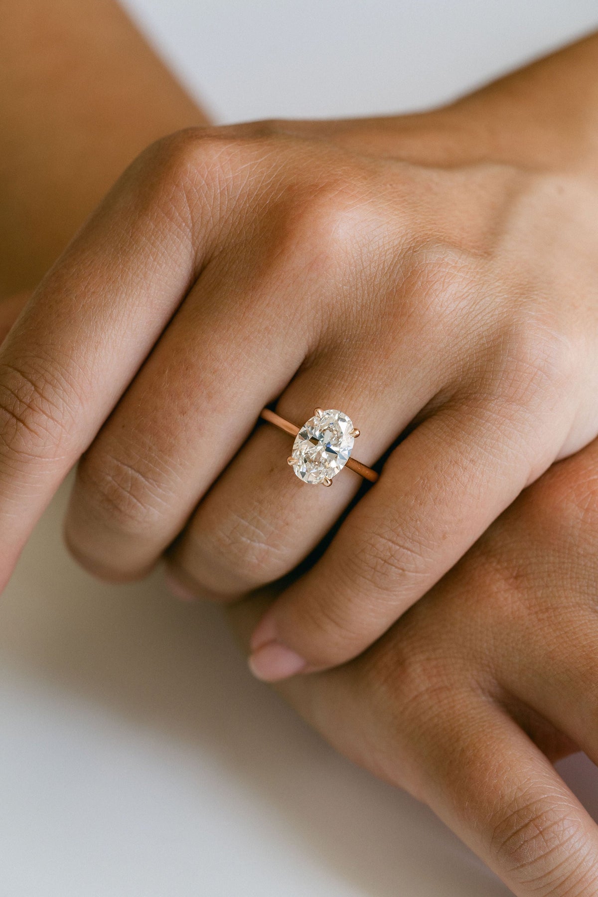 Marquise Shaped Three Stone Lab Grown Diamond Engagement Ring