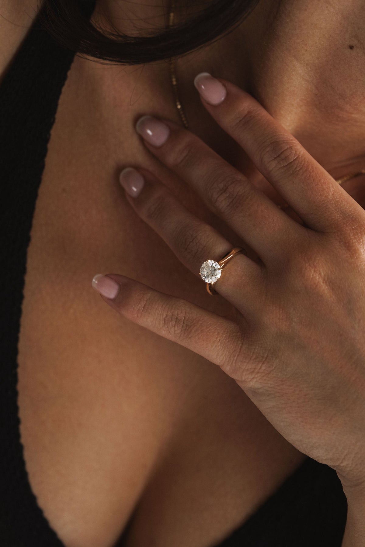 Marquise Shaped Three Stone Lab Grown Diamond Engagement Ring