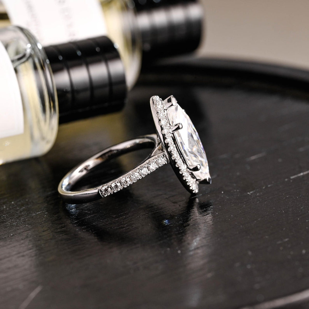 Round Halo, Pave & Split Shank Engagement Ring – 1.93 CT Lab Grown Diamond