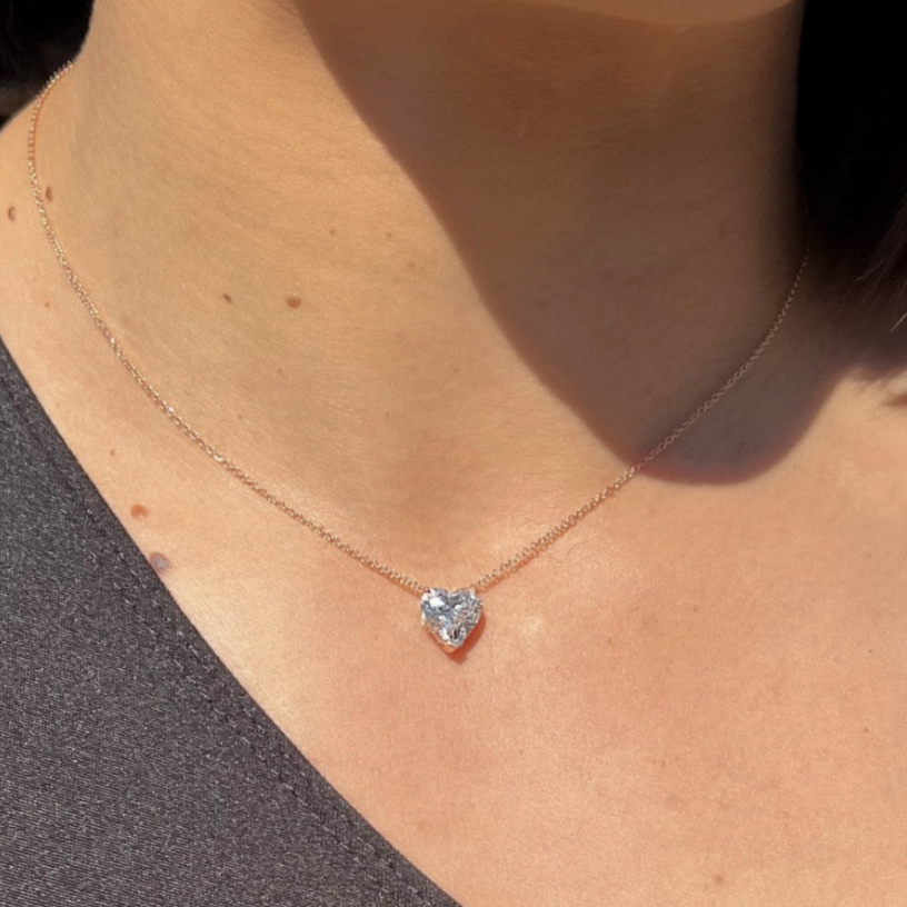 0.17 CT Moissanite Diamond Cross Pendant Necklace in Solid Gold 1