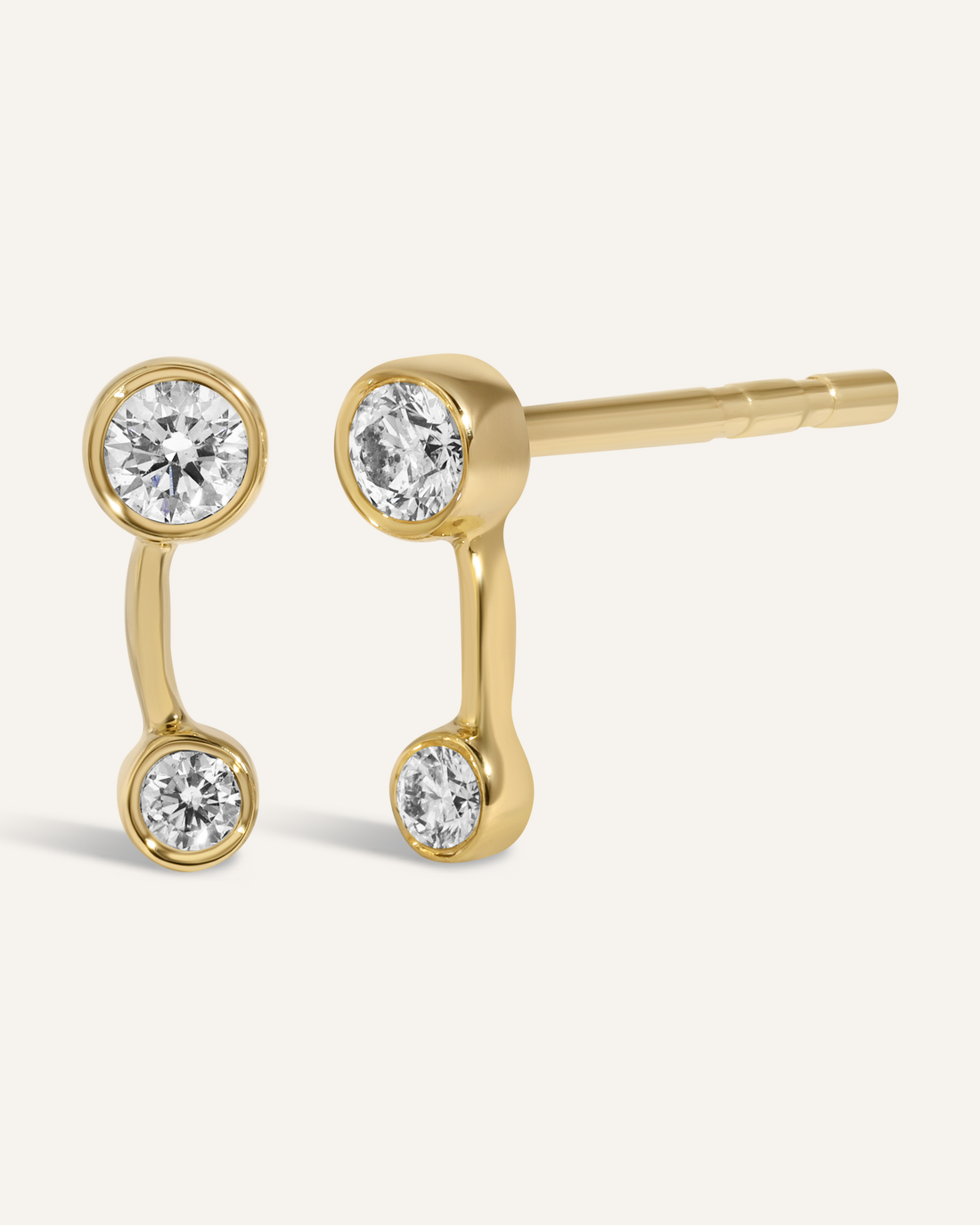 0.20 TCW Round Cut Moissanite Cuff Earrings in Gold 1