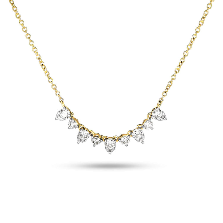 0.70 CT Round & Pear Moissanite Diamond Tiara Necklace in Solid Gold 1