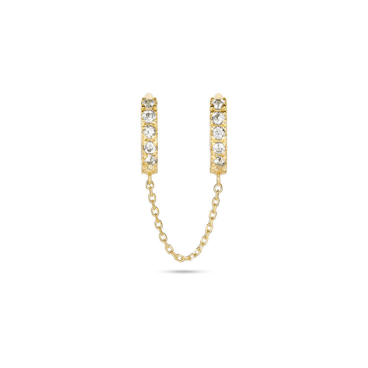 0.50 TCW Round Cut Moissanite Double Huggies Earrings in Gold 1