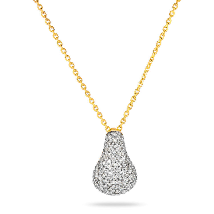 0.50 CT Round Moissanite Diamond Droplet Pendant Necklace in Solid Gold 2