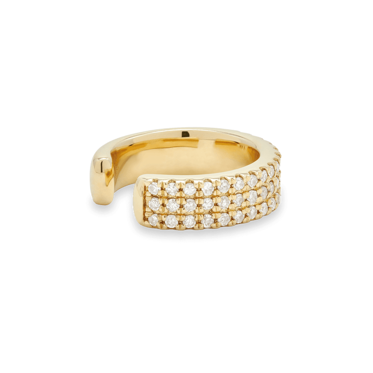 0.50 TCW Round Cut Moissanite Cuff Earrings in Gold 2