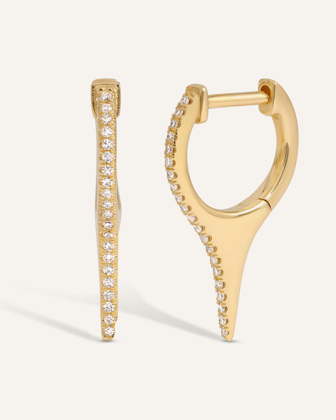 Classic 0.40 TCW Round Cut Moissanite Hoops Earrings in Gold 1