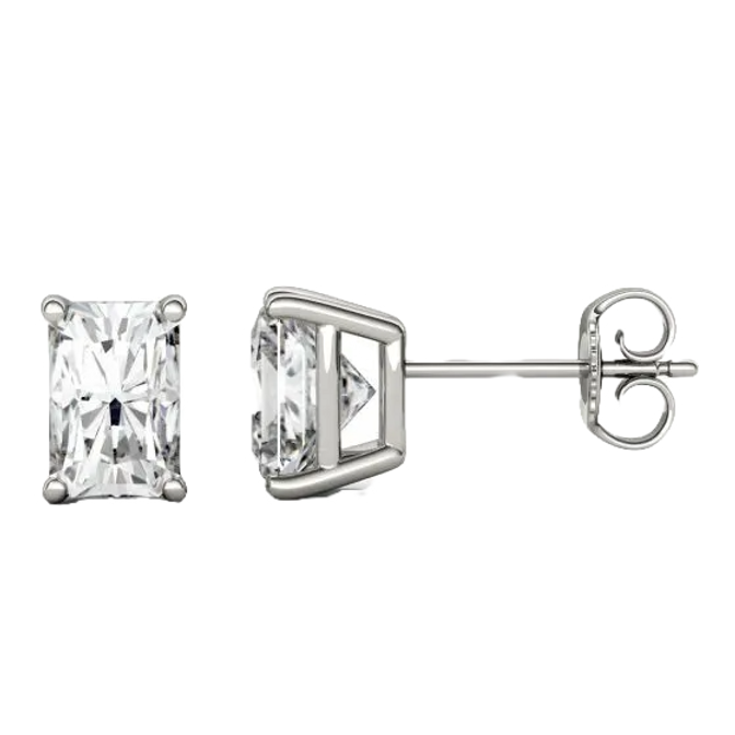 Classic 0.50 TCW Radiant Cut Moissanite Stud Earrings in Gold 1