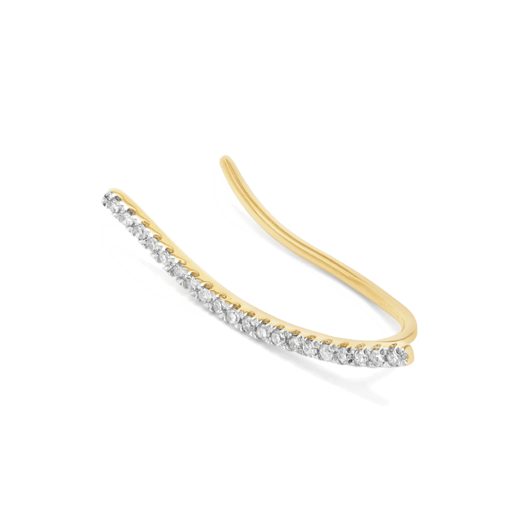 0.20 TCW Round Cut Moissanite Climber Earrings in Gold 2