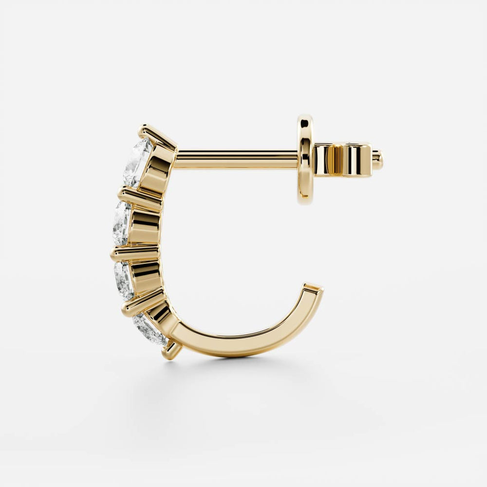 1.0 TCW Round Cut Moissanite Hoops Earrings in Gold 2