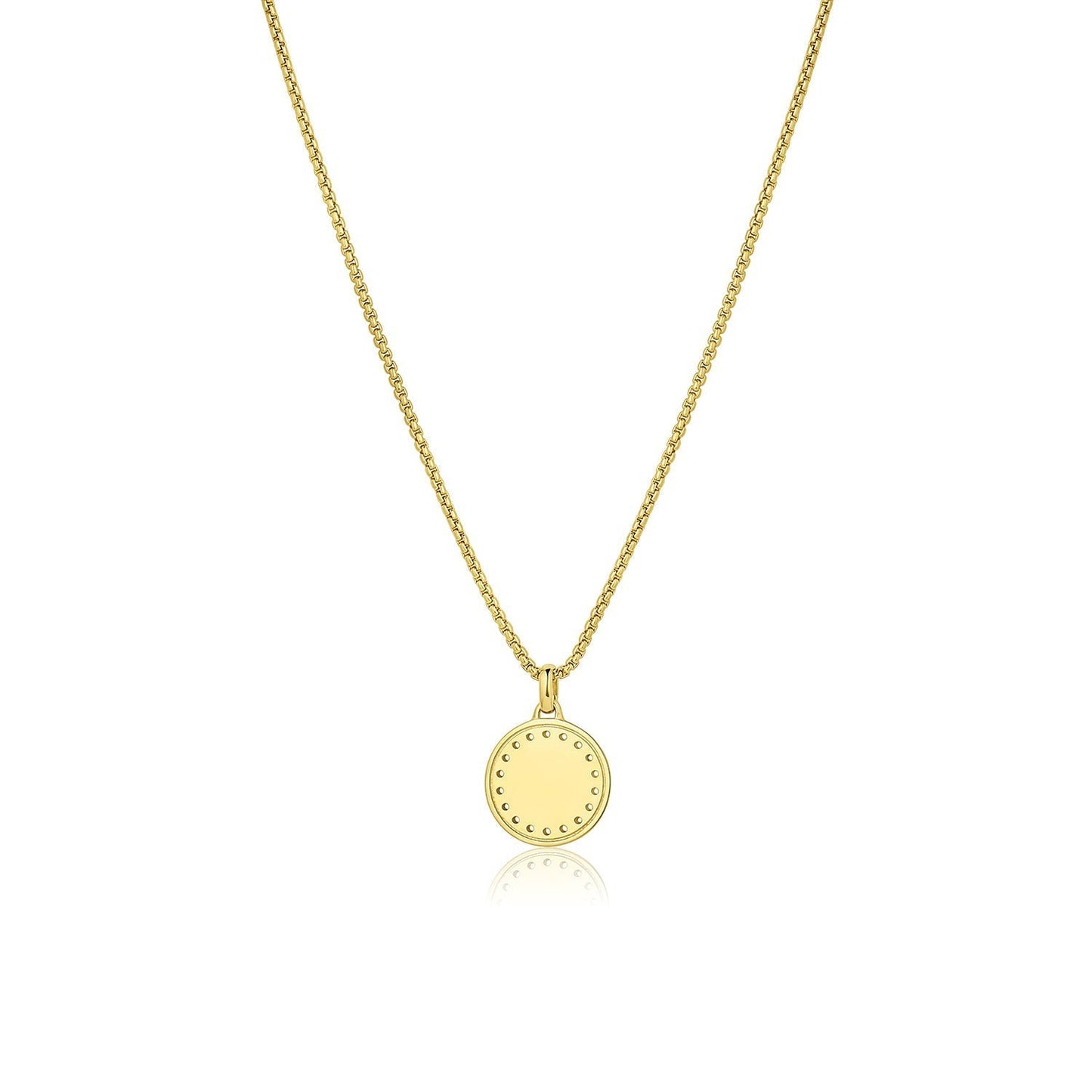 Circle Charm Pendant Necklace in Solid Gold 1