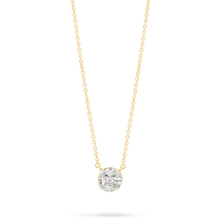 0.30 CT Marquise & Round Moissanite Diamond Cluster Pendant Necklace in Solid Gold 1