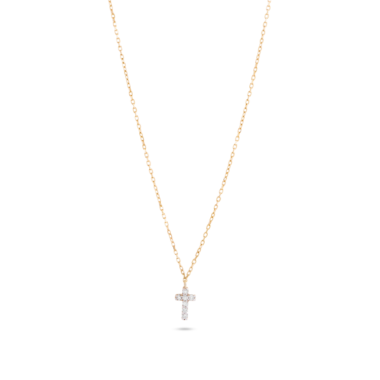 0.30 TCW Round Cut Moissanite Diamond Cross Pendant Necklace in Solid Gold 2