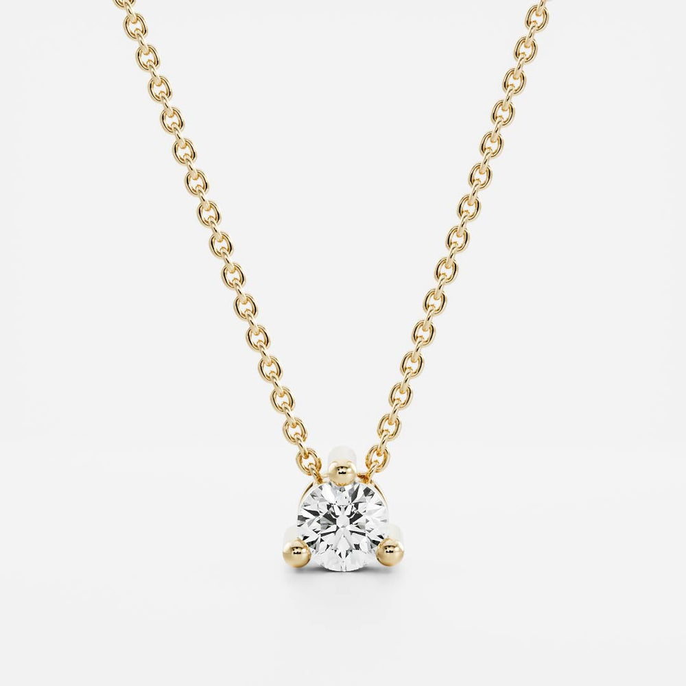 0.30 CT Round Moissanite Diamond Solitaire Necklace in Solid Gold 1