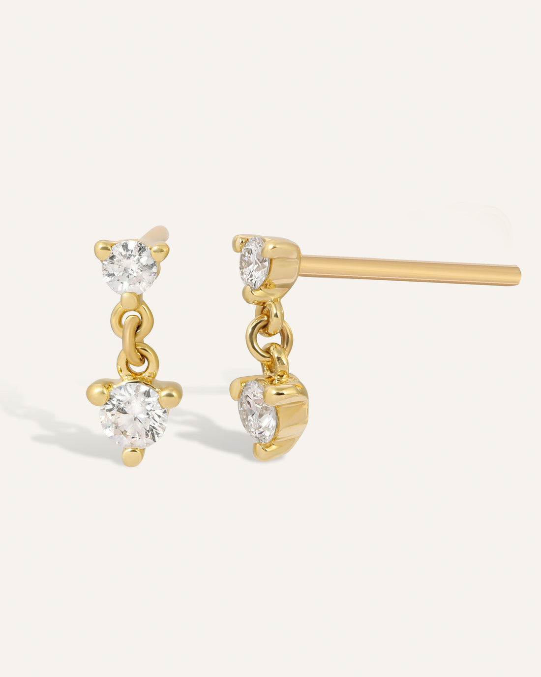 0.20 TCW Round Cut Moissanite Studs Earrings in Gold 1
