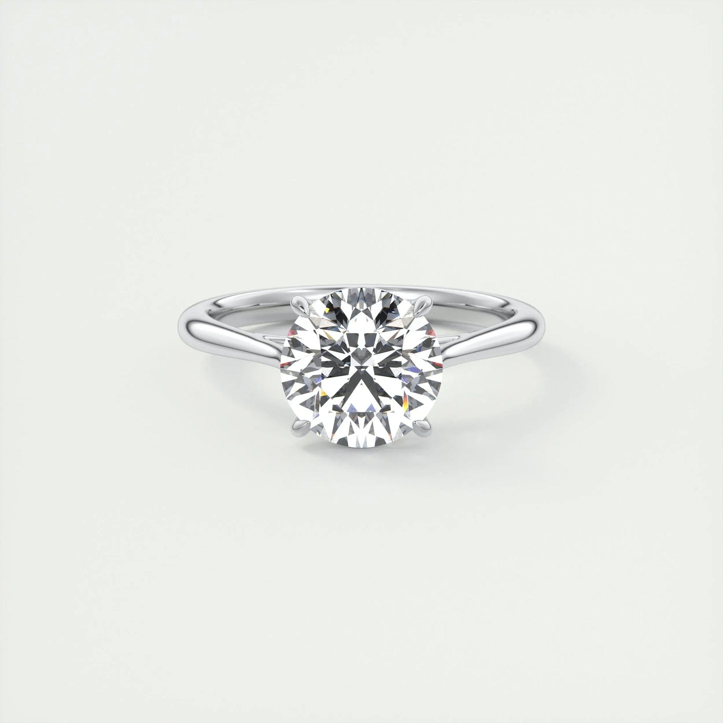2.0 CT Round Cut Solitaire Moissanite Engagement Ring 1