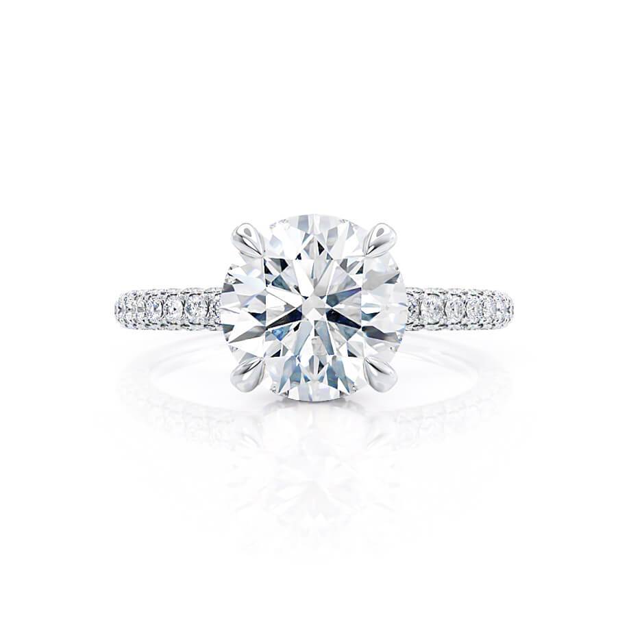 1.50 CT Round Shaped Moissanite Hidden Halo Engagement Ring 4