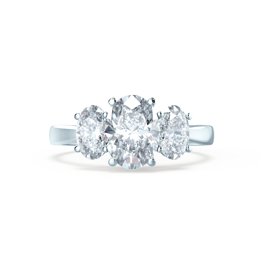 1.5 CT Oval Shaped Moissanite Three Stone Engagement Ring 4