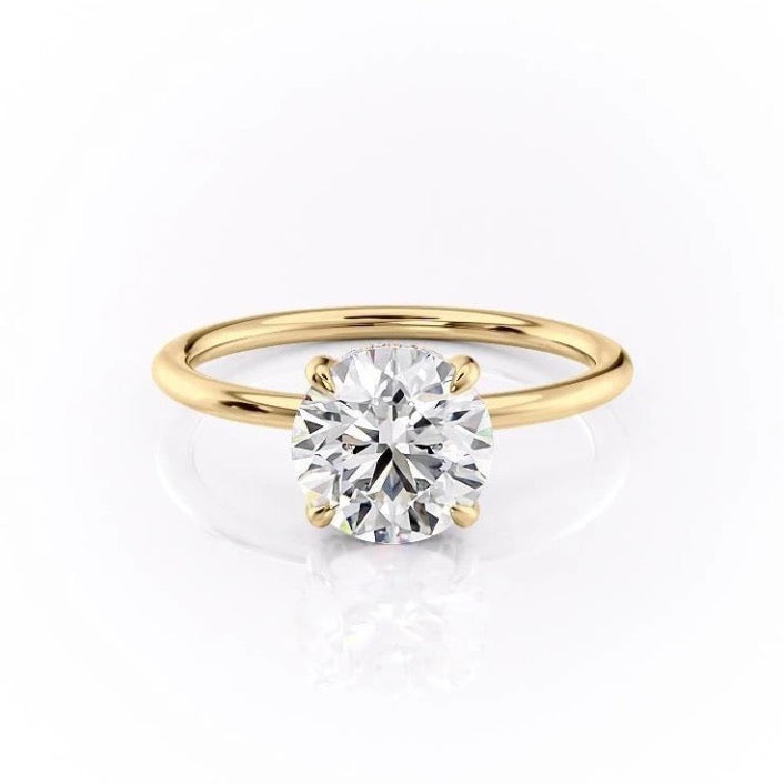 1.60 CT Round Cut Solitaire Hidden Halo Moissanite Engagement Ring 11
