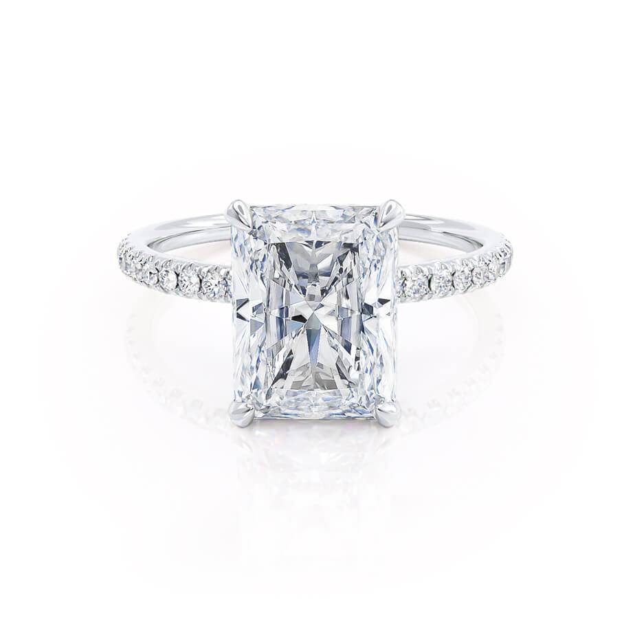 1.80 CT Radiant Shaped Moissanite Hidden Halo Engagement Ring 1