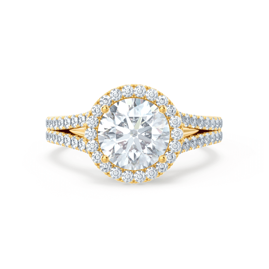 0.50 CT Round Shaped Moissanite Halo & Split Shank Style Engagement Ring 9