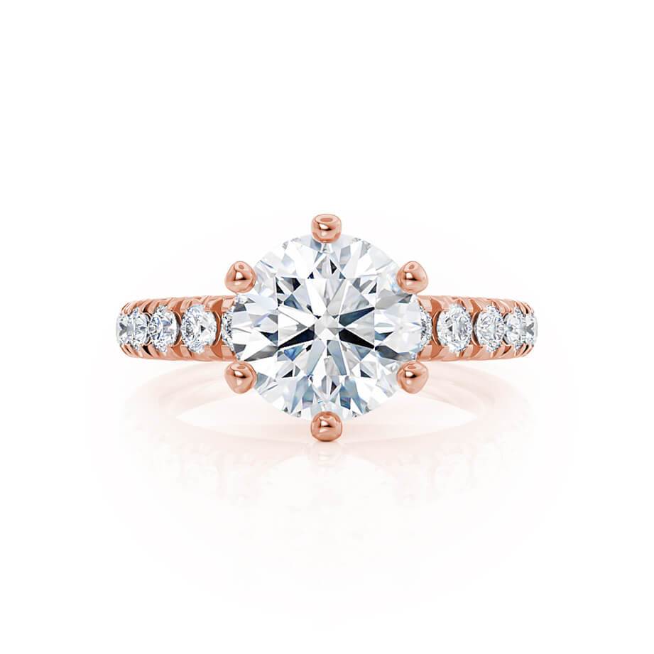 1.90 CT Round Shaped Moissanite Solitaire Pave Style Engagement Ring 5