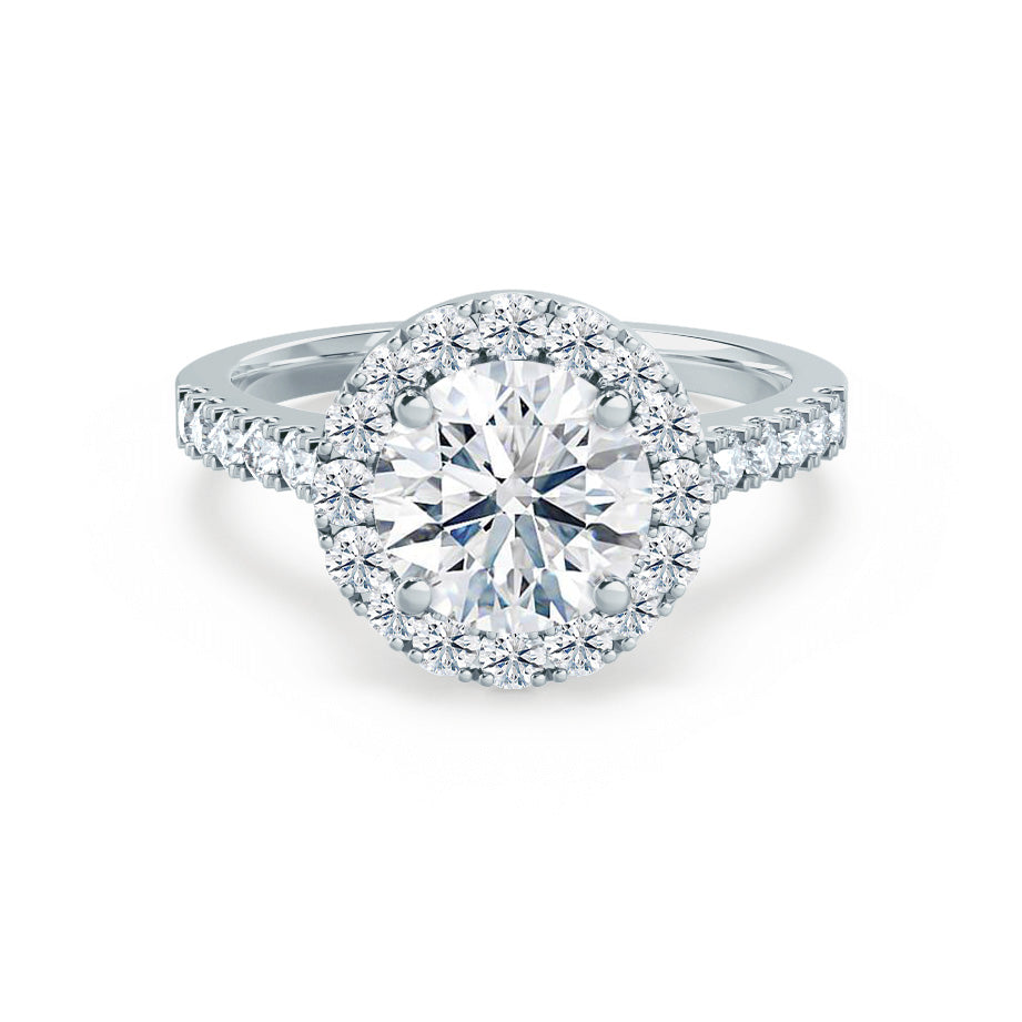 1.0 CT Round Shaped Moissanite Halo Style Engagement Ring 7