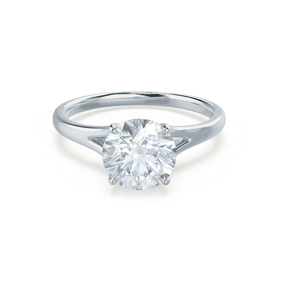 0.50 CT Round Shaped Moissanite Solitaire Engagement Ring 4