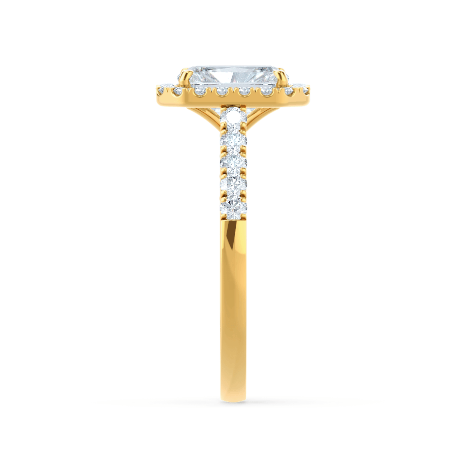 0.70 CT Radiant Shaped Moissanite Halo Style Engagement Ring 3