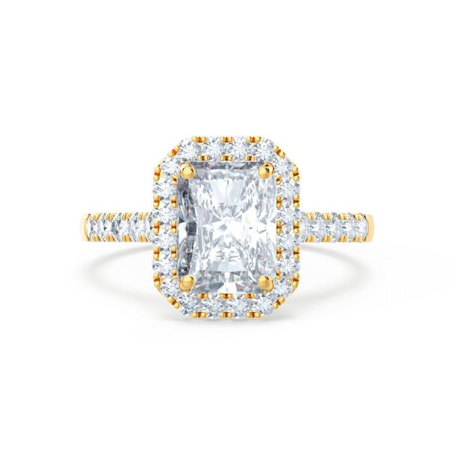0.70 CT Radiant Shaped Moissanite Halo Style Engagement Ring 4