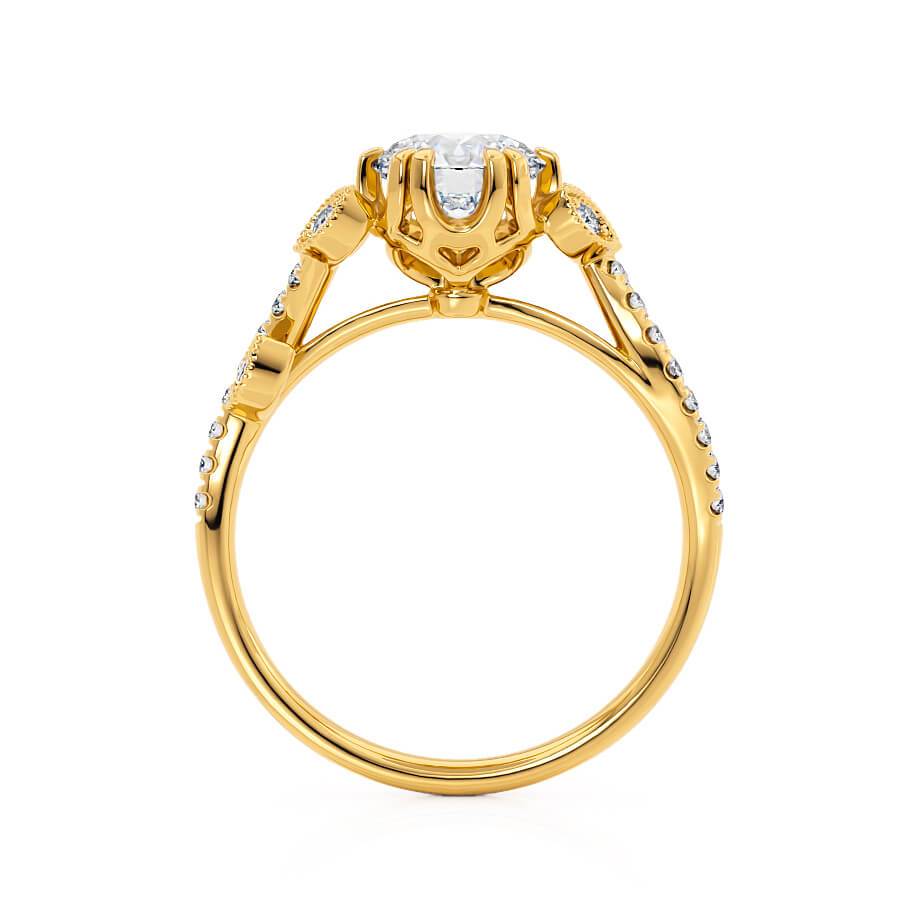 1.50 CT Round Shaped Moissanite Cluster Style Engagement Ring 5