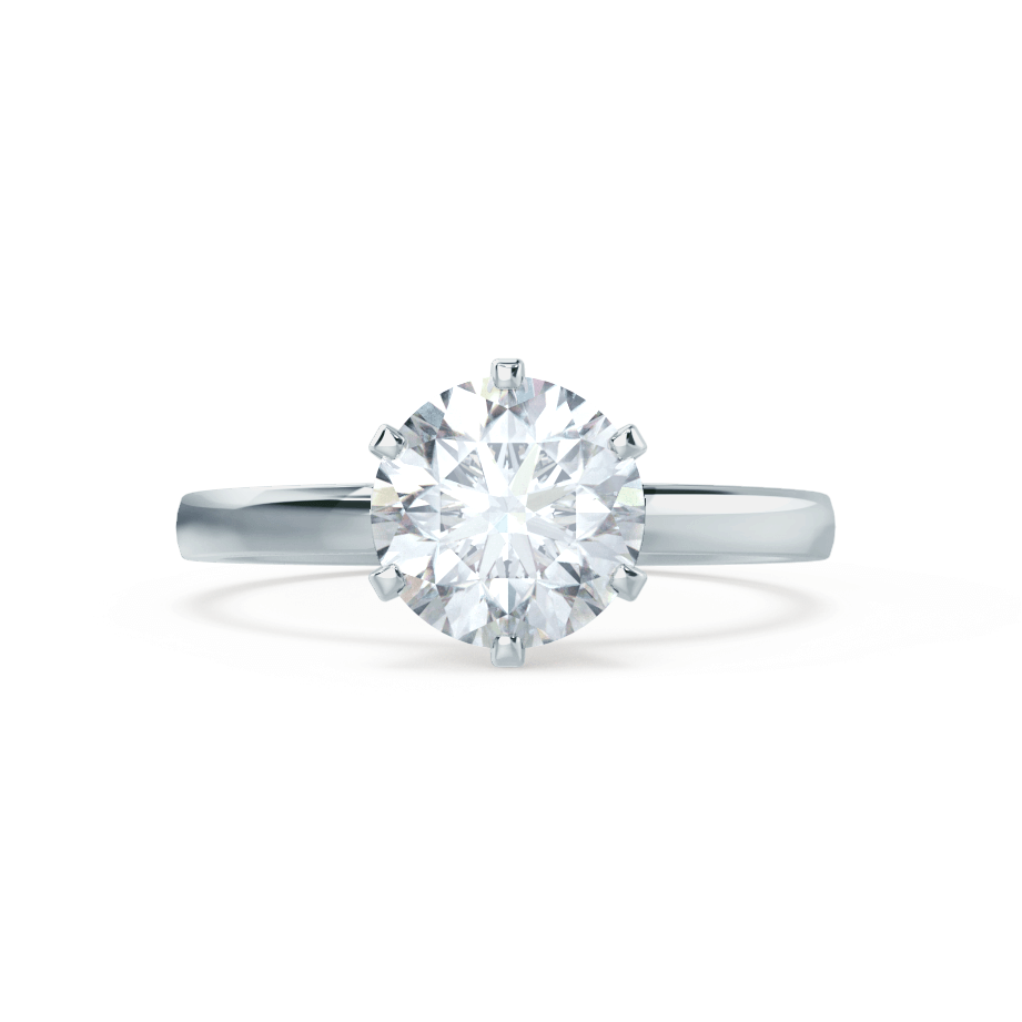 1.50 CT Round Shaped Moissanite Solitaire Style Engagement Ring 5