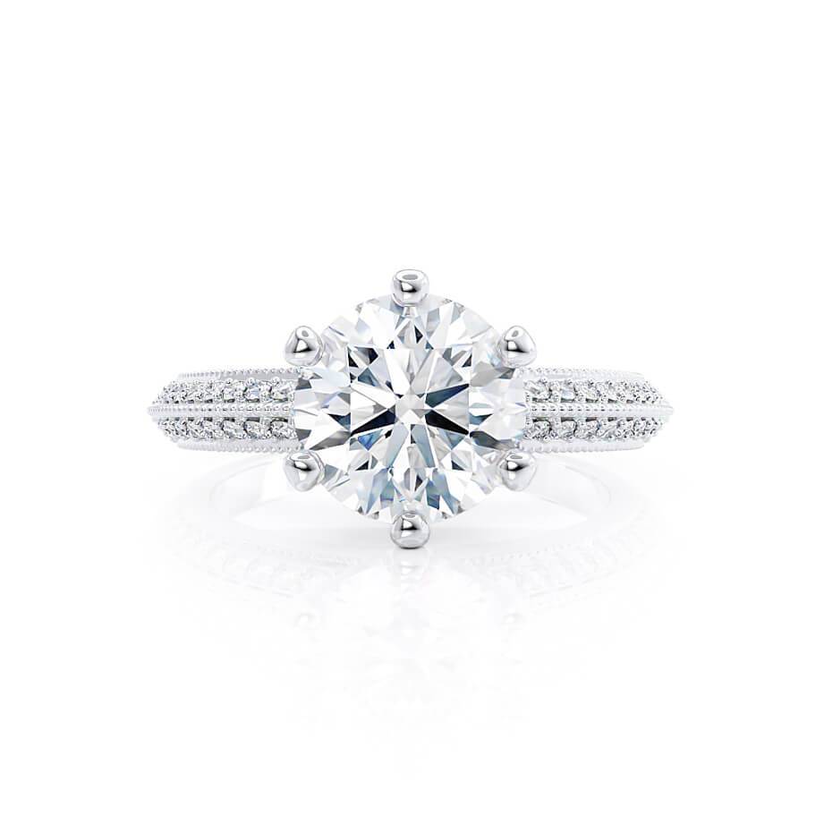 1.50 CT Round Shaped Moissanite Solitaire Engagement Ring 3